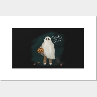 Trick or Treat! (White text) Posters and Art